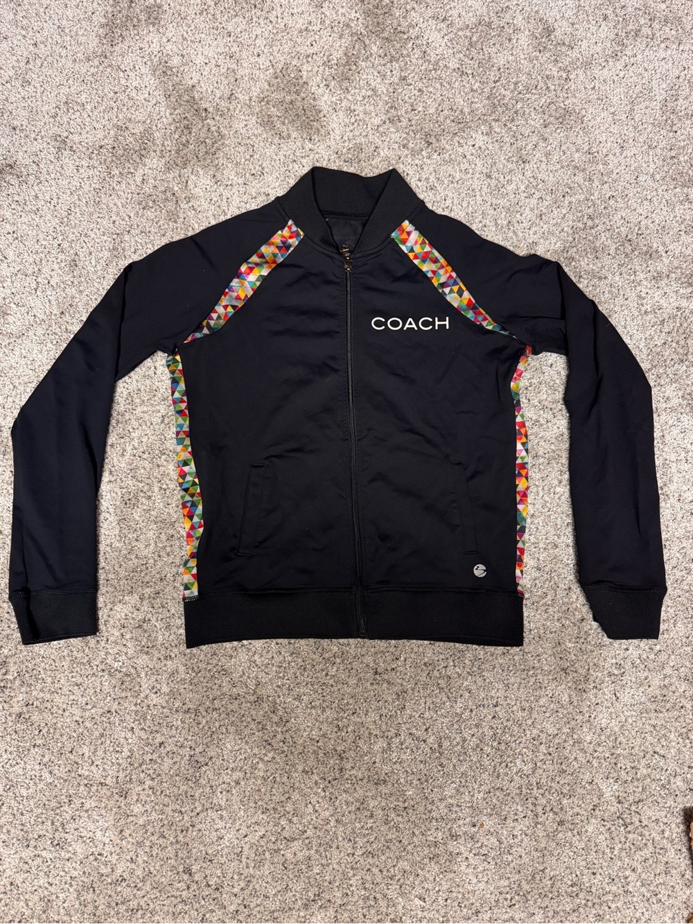 Coach Beachbody Team Beachbody Womens Track Jacket Full Zip Pockets Black